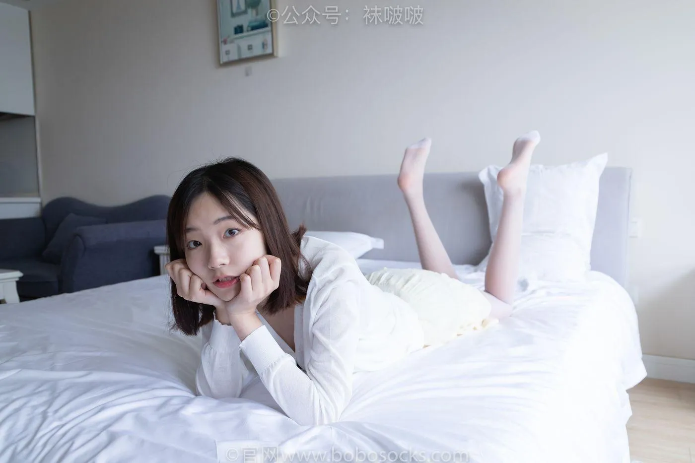 [BoBoSocks袜啵啵]NO.005 小甜豆-帆布鞋、薄白丝 [133P]插图9